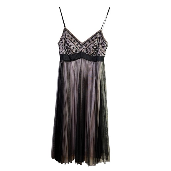 SUE WONG Nocturne Sheer Mesh Sequins Lace Embroidery Retro Vintage Dress 6 - Picture 5 of 17